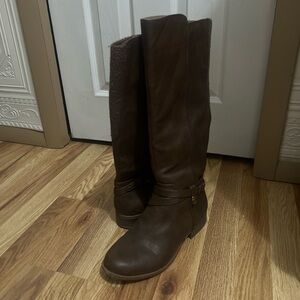 Elegant Brown Leather Knee-High Boots